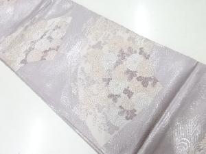 アンティーク　波に地紙・菊模様織出し袋帯（材料）
